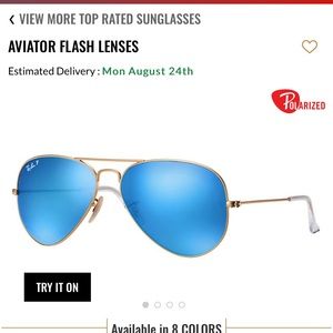 Ray Ban Flash Lens Aviators POLARIZED (blue)